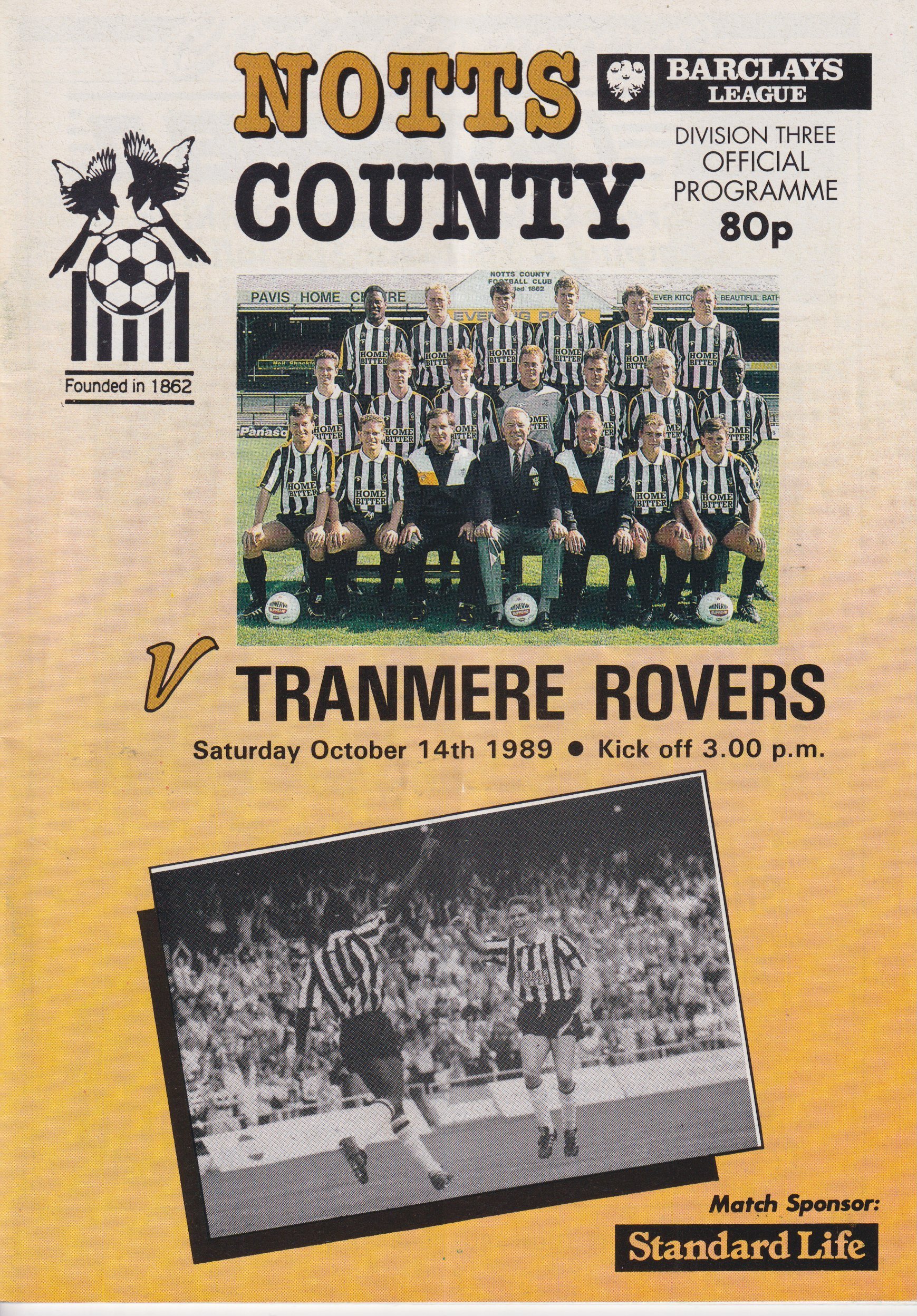 Notts County v Tranmere Rovers match programme